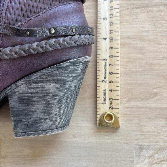 Maurice’s Carol 101878 Western Braided Strappy Ankle Zip Up Bootie Size 9M - Picture 7 of 13